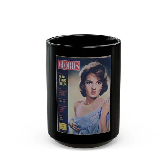 Lisa Gastoni #09 - Mag. Cover (Vintage Female Icon) Black Coffee Mug 15oz - Go Mug Yourself