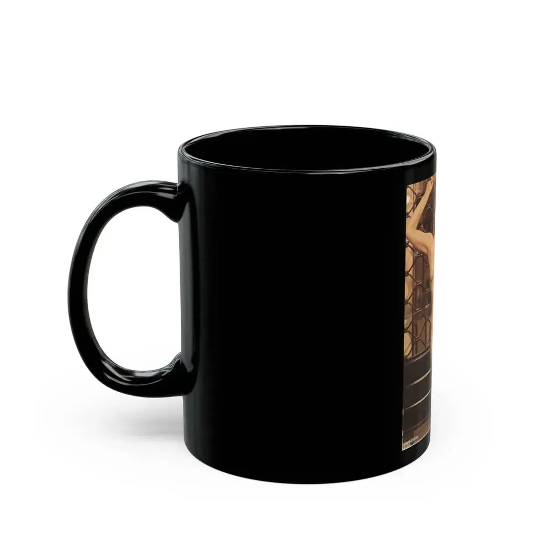 Lisa Gastoni #10 - Nude (Vintage Female Icon) Black Coffee Mug - Go Mug Yourself