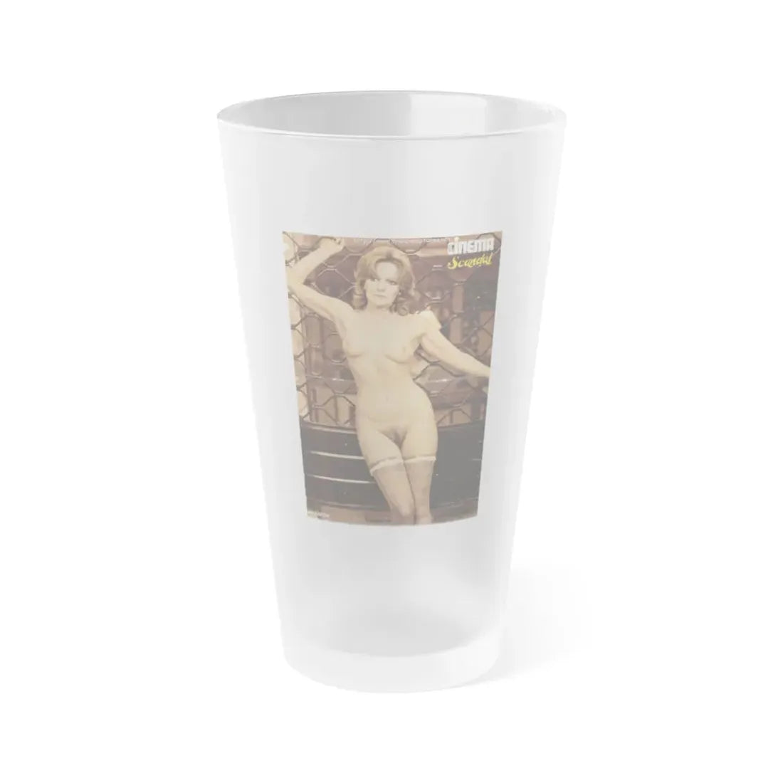 Lisa Gastoni #10 - Nude (Vintage Female Icon) Frosted Pint Glass 16oz 16oz Frosted - Go Mug Yourself