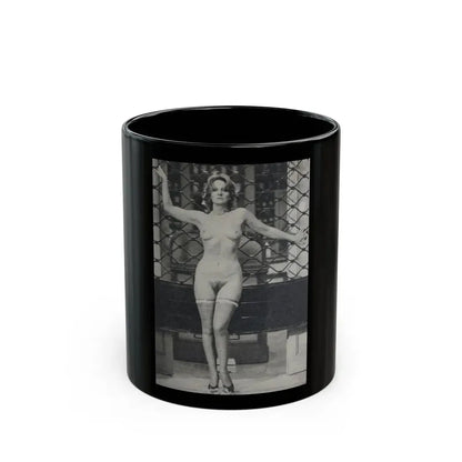 Lisa Gastoni #12 - Nude (Vintage Female Icon) Black Coffee Mug 11oz - Go Mug Yourself