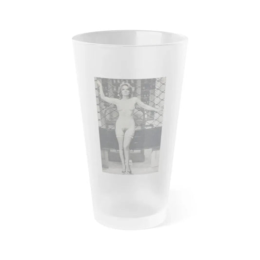 Lisa Gastoni #12 - Nude (Vintage Female Icon) Frosted Pint Glass 16oz 16oz Frosted - Go Mug Yourself