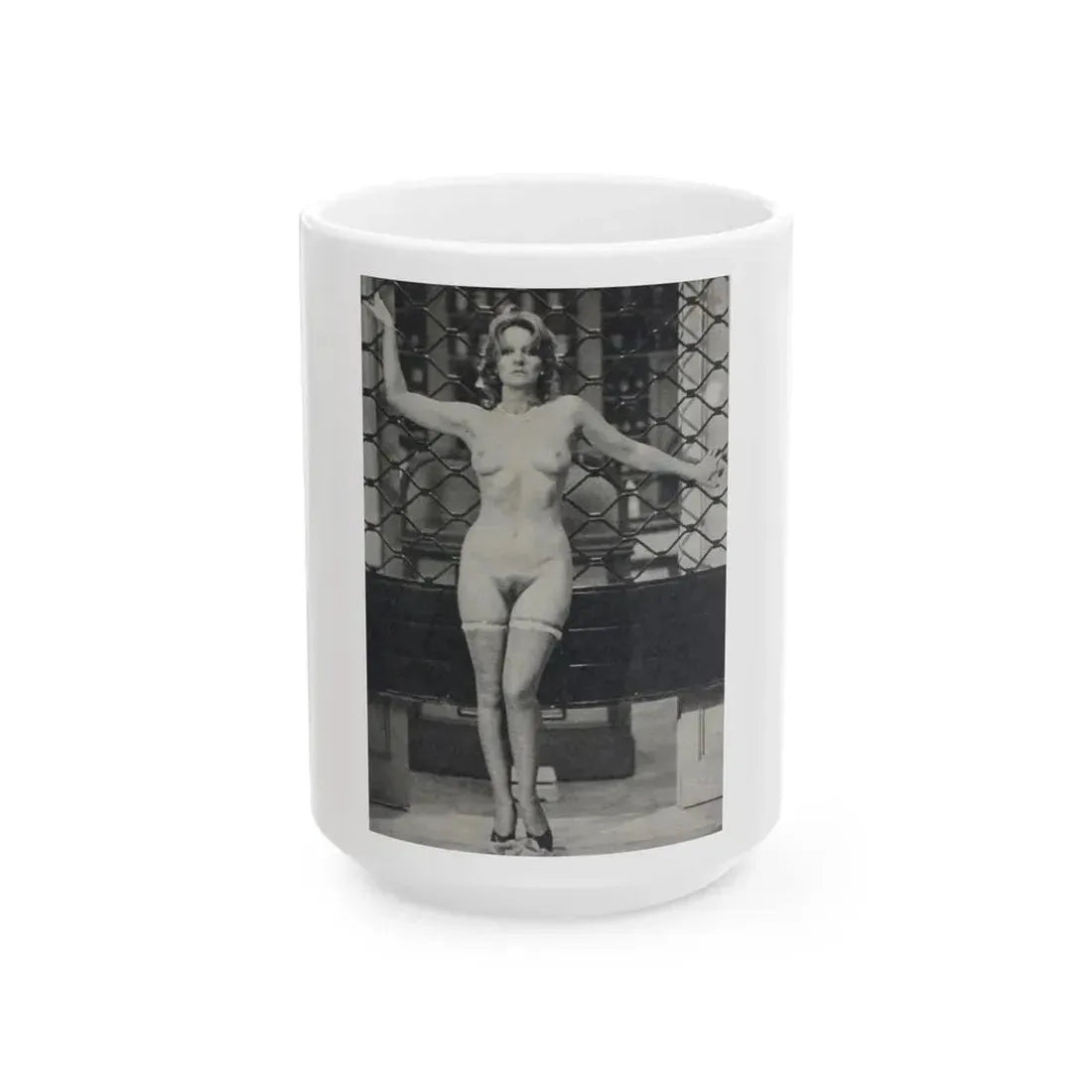 Lisa Gastoni #12 - Nude (Vintage Female Icon) White Coffee Mug 15oz - Go Mug Yourself