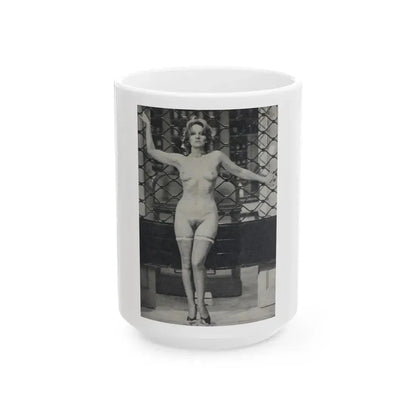 Lisa Gastoni #12 - Nude (Vintage Female Icon) White Coffee Mug 15oz - Go Mug Yourself