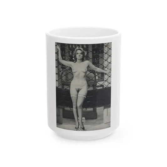 Lisa Gastoni #12 - Nude (Vintage Female Icon) White Coffee Mug 15oz - Go Mug Yourself