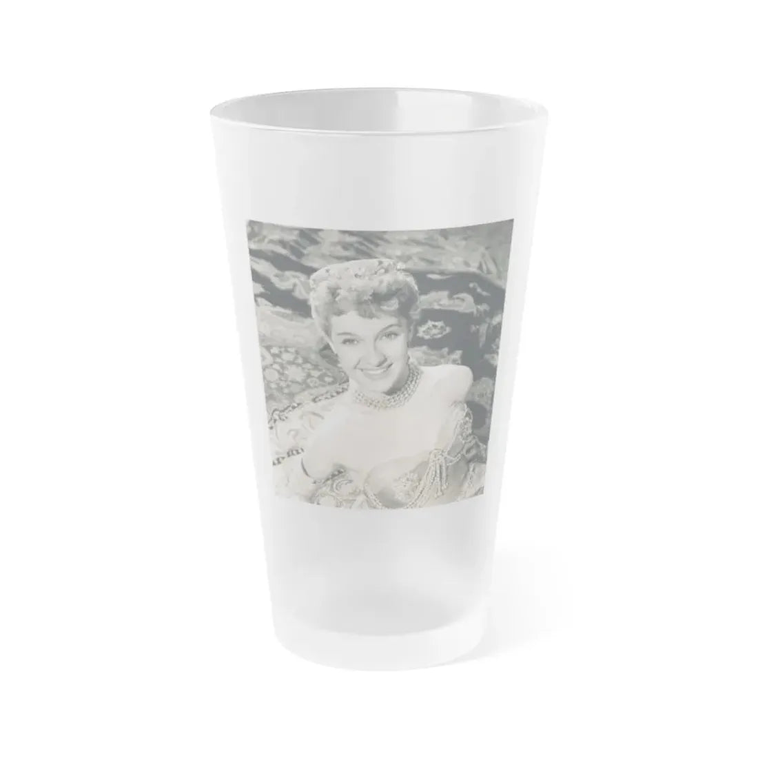 Lisa Gastoni #31 (Vintage Female Icon) Frosted Pint Glass 16oz 16oz Frosted - Go Mug Yourself