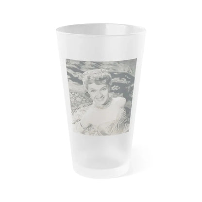 Lisa Gastoni #31 (Vintage Female Icon) Frosted Pint Glass 16oz 16oz Frosted - Go Mug Yourself