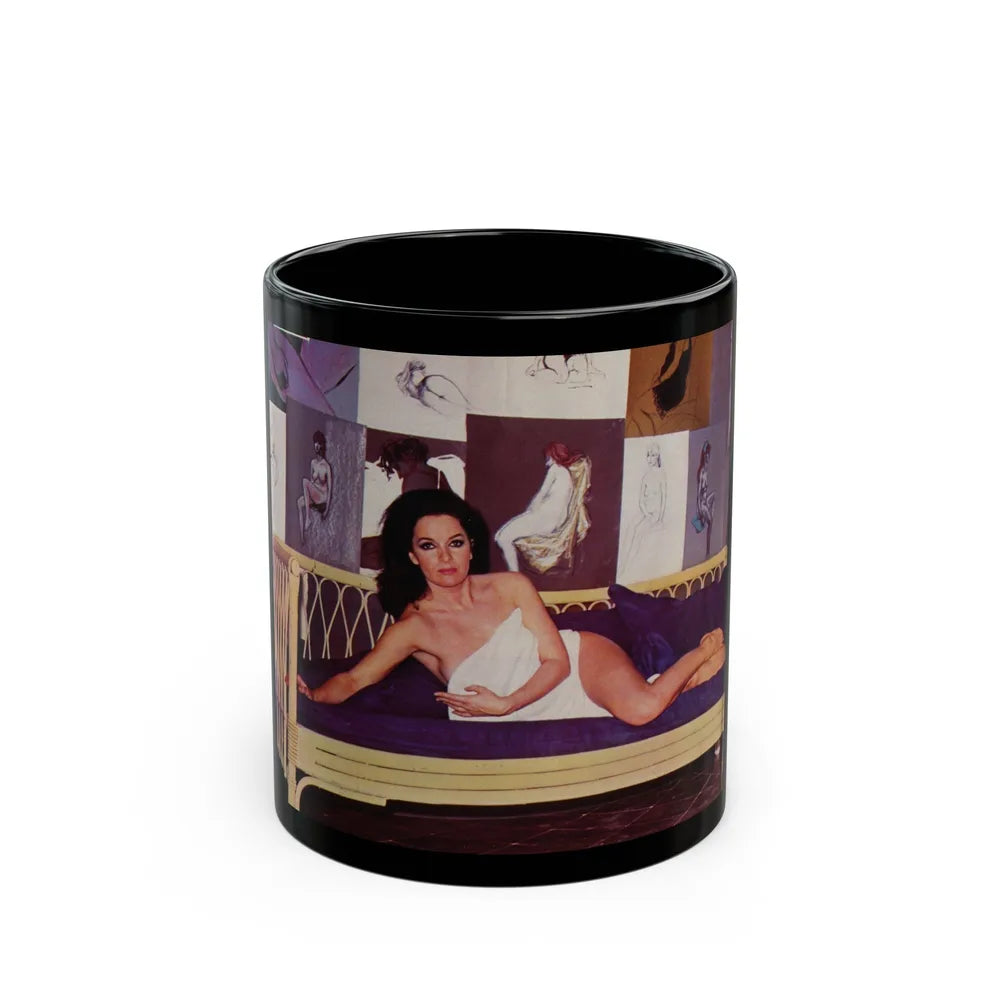 Lisa Gastoni #34 (Vintage Female Icon) Black Coffee Mug-11oz-Go Mug Yourself