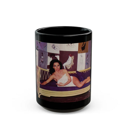 Lisa Gastoni #34 (Vintage Female Icon) Black Coffee Mug-15oz-Go Mug Yourself