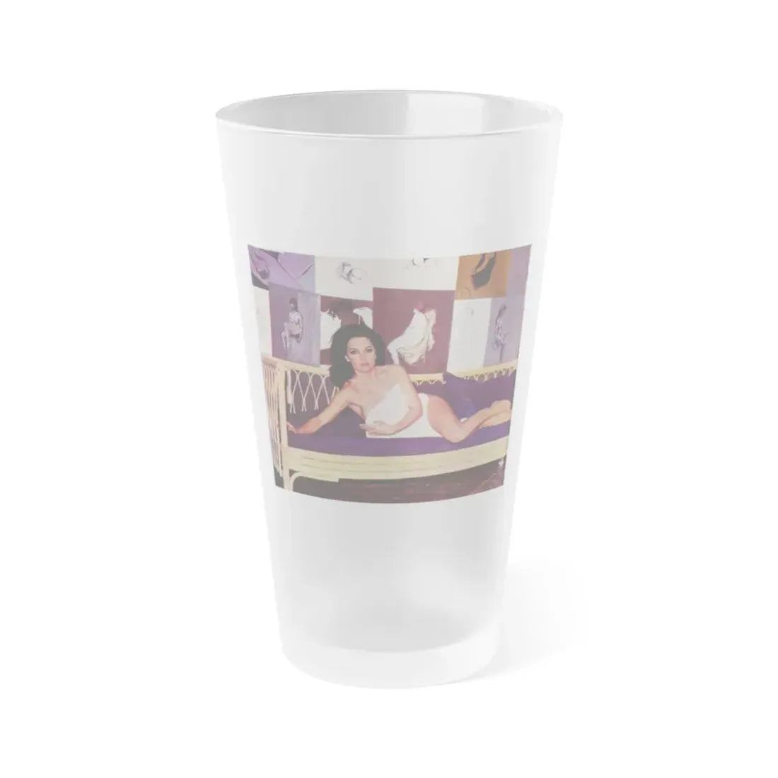 Lisa Gastoni #34 (Vintage Female Icon) Frosted Pint Glass 16oz 16oz Frosted - Go Mug Yourself