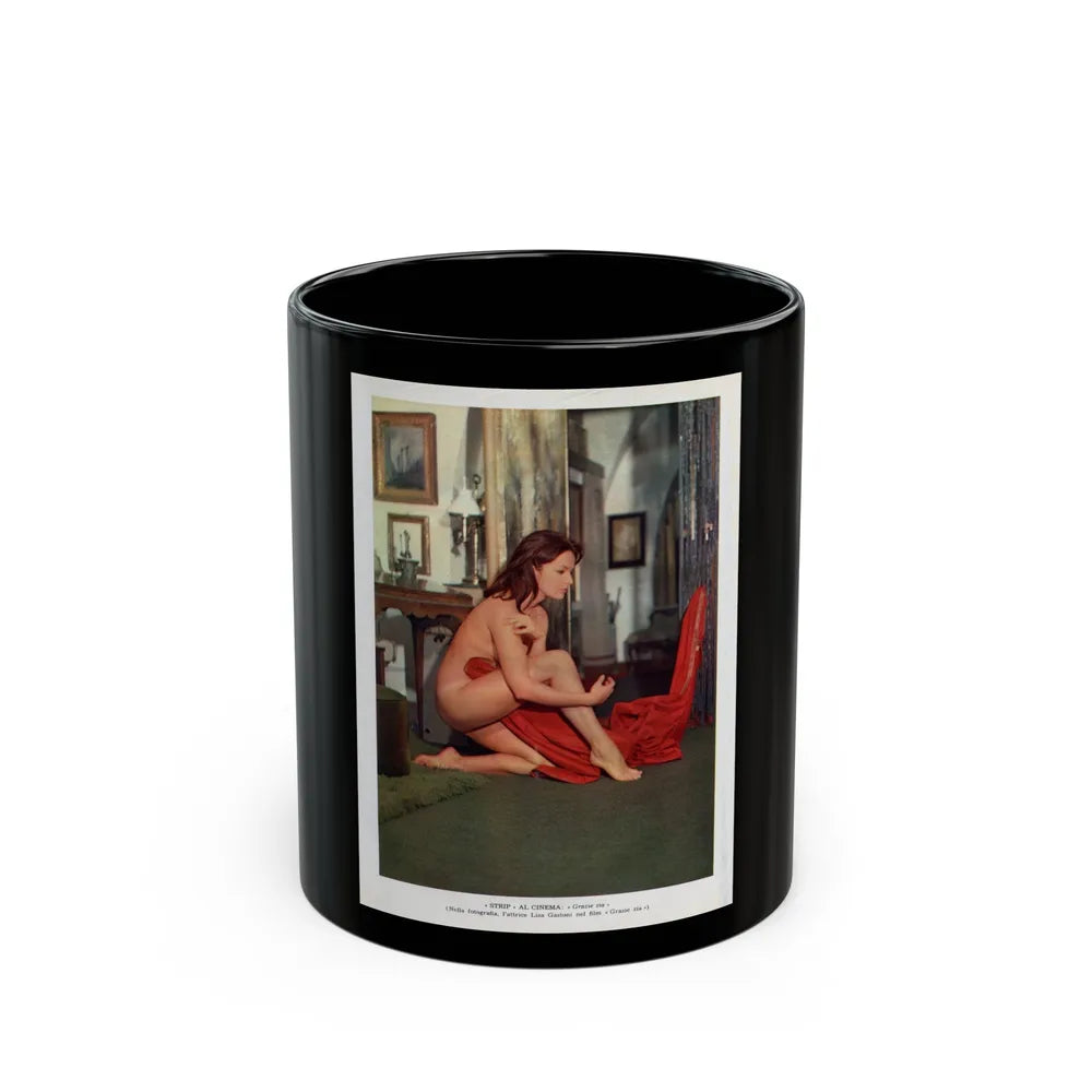 Lisa Gastoni #36 (Vintage Female Icon) Black Coffee Mug-11oz-Go Mug Yourself