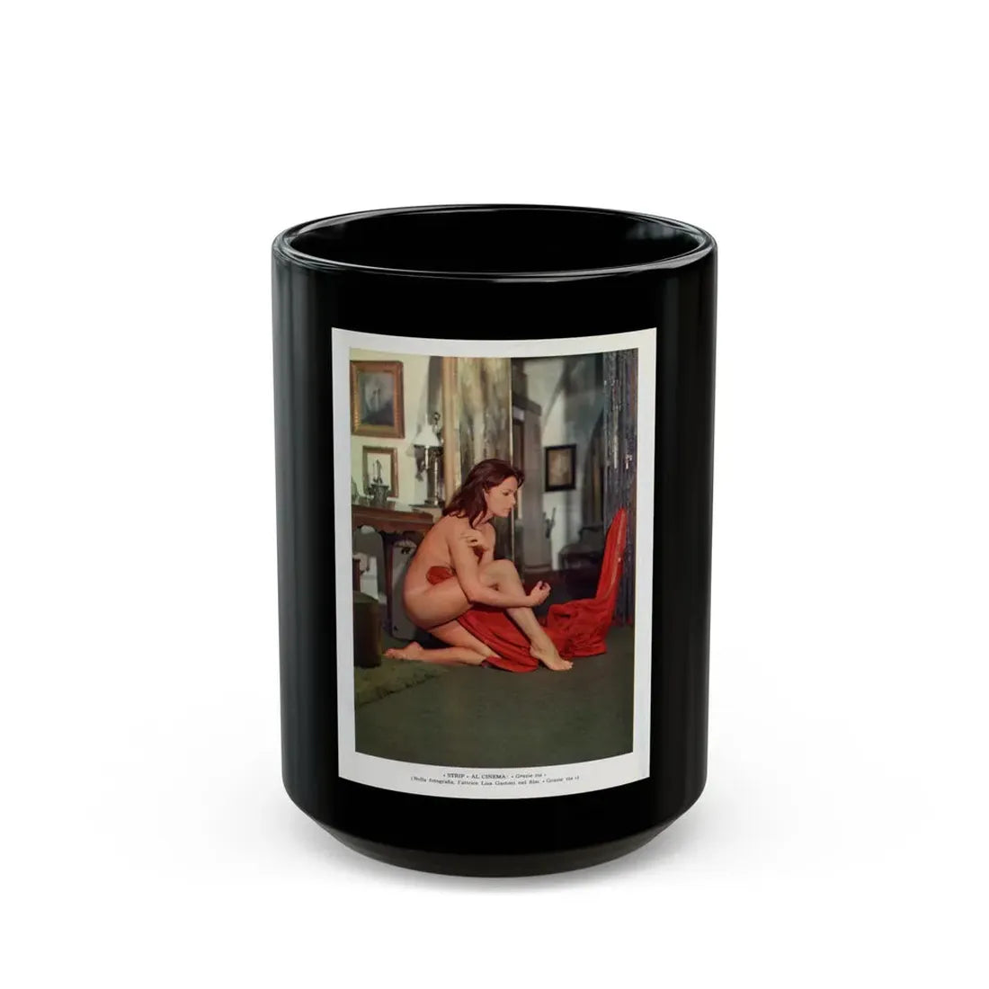 Lisa Gastoni #36 (Vintage Female Icon) Black Coffee Mug 15oz - Go Mug Yourself