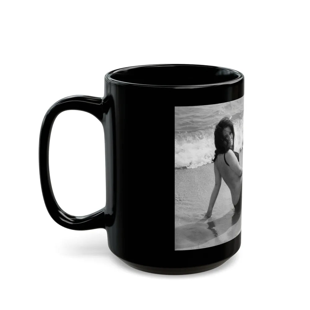 Lisa Gastoni #38 (Vintage Female Icon) Black Coffee Mug-Go Mug Yourself