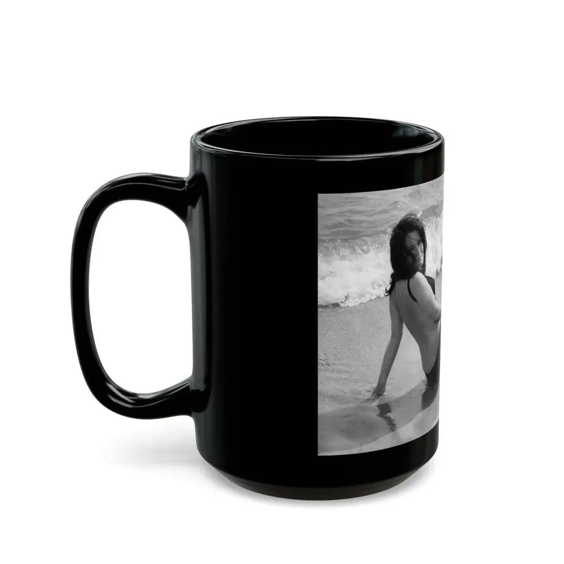 Lisa Gastoni #38 (Vintage Female Icon) Black Coffee Mug - Go Mug Yourself