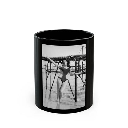 Lisa Gastoni #40 (Vintage Female Icon) Black Coffee Mug-11oz-Go Mug Yourself