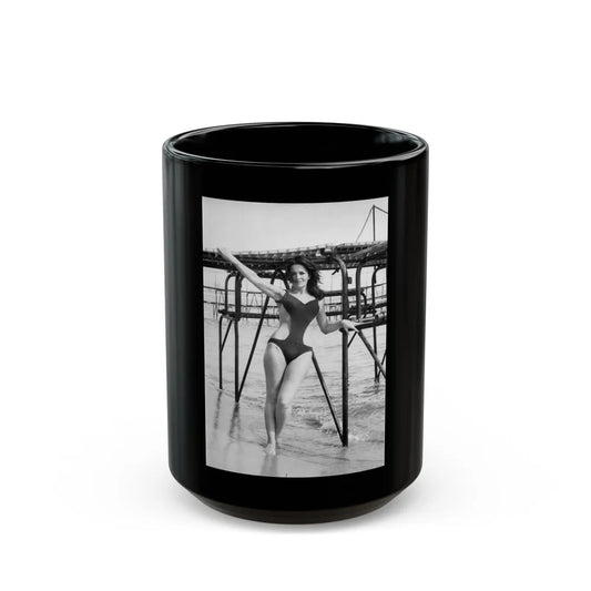 Lisa Gastoni #40 (Vintage Female Icon) Black Coffee Mug-15oz-Go Mug Yourself