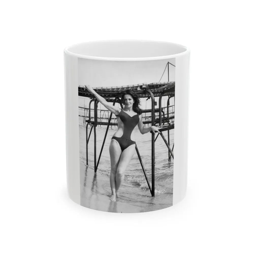 Lisa Gastoni #40 (Vintage Female Icon) White Coffee Mug-11oz-Go Mug Yourself