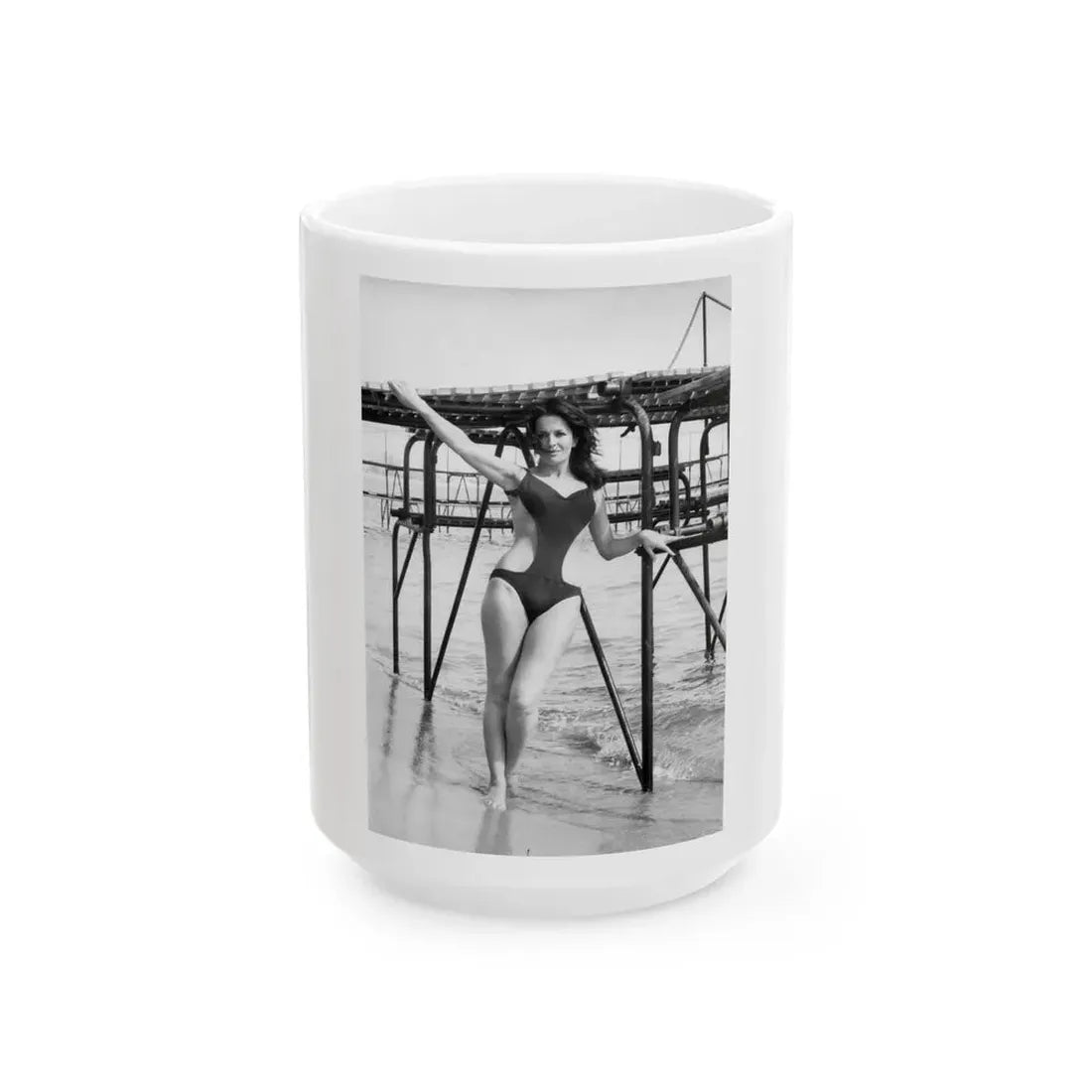 Lisa Gastoni #40 (Vintage Female Icon) White Coffee Mug 15oz - Go Mug Yourself