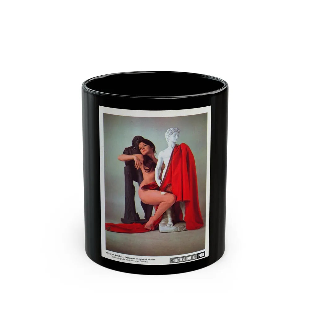 Lisa Gastoni #44 (Vintage Female Icon) Black Coffee Mug-11oz-Go Mug Yourself