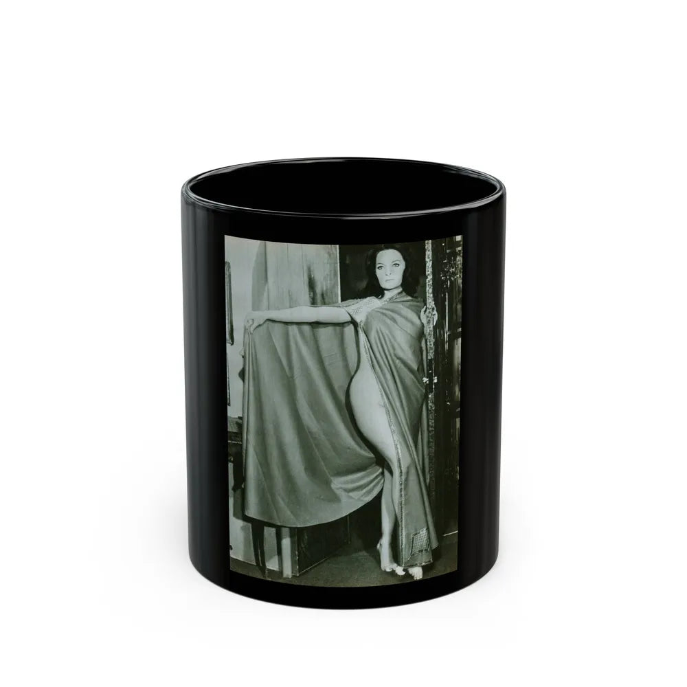 Lisa Gastoni #45 (Vintage Female Icon) Black Coffee Mug-11oz-Go Mug Yourself