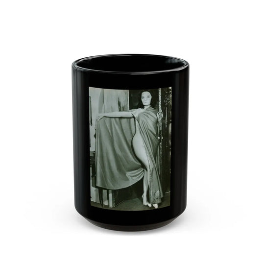 Lisa Gastoni #45 (Vintage Female Icon) Black Coffee Mug-15oz-Go Mug Yourself