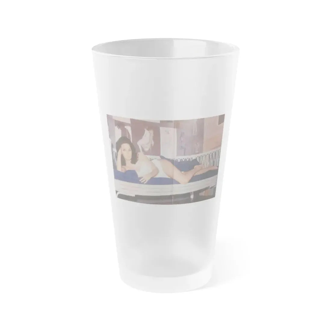 Lisa Gastoni #46 (Vintage Female Icon) Frosted Pint Glass 16oz 16oz Frosted - Go Mug Yourself
