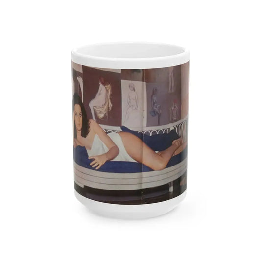 Lisa Gastoni #46 (Vintage Female Icon) White Coffee Mug 15oz - Go Mug Yourself