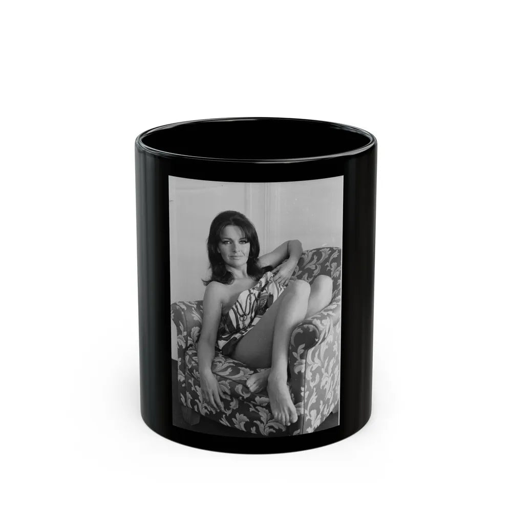 Lisa Gastoni #48 (Vintage Female Icon) Black Coffee Mug-11oz-Go Mug Yourself