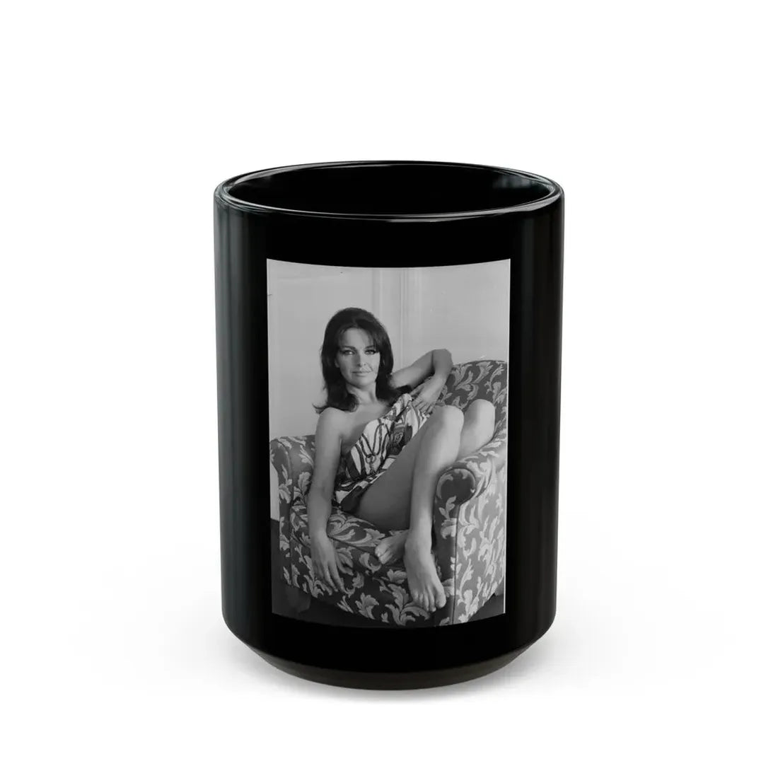 Lisa Gastoni #48 (Vintage Female Icon) Black Coffee Mug 15oz - Go Mug Yourself
