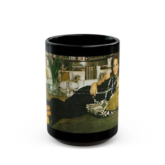 Lisa Gastoni #49 (Vintage Female Icon) Black Coffee Mug-15oz-Go Mug Yourself