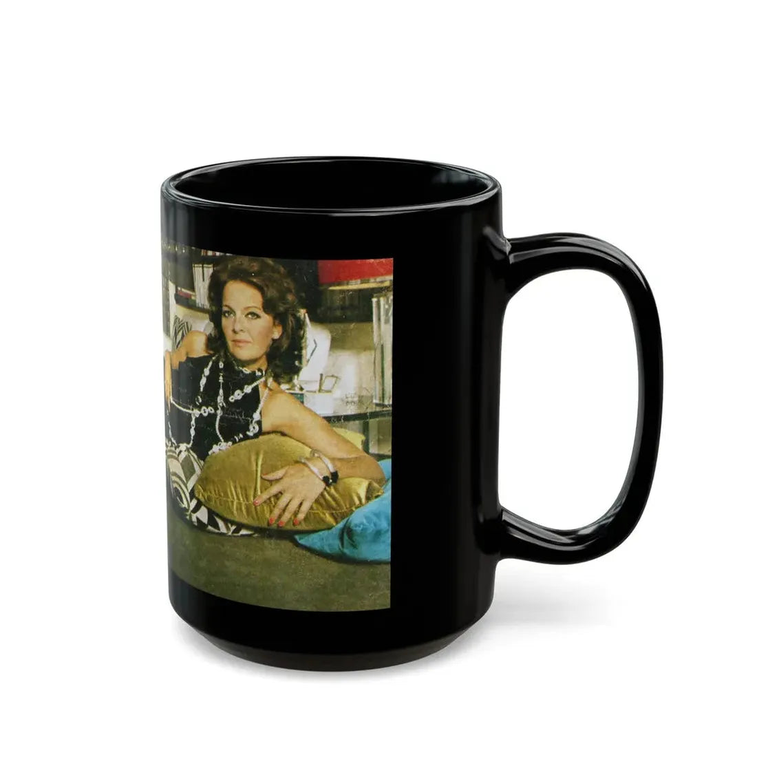 Lisa Gastoni #49 (Vintage Female Icon) Black Coffee Mug - Go Mug Yourself