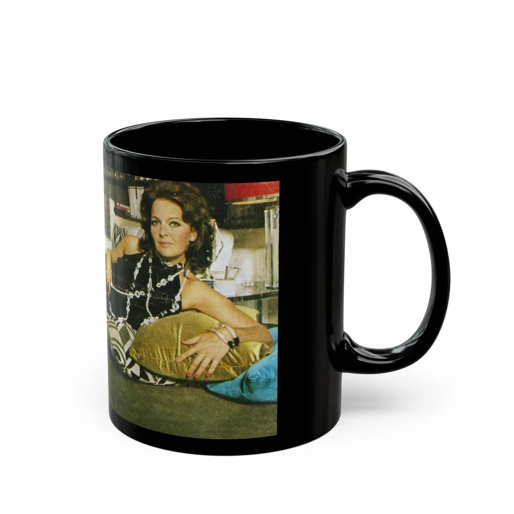 Lisa Gastoni #49 (Vintage Female Icon) Black Coffee Mug-Go Mug Yourself