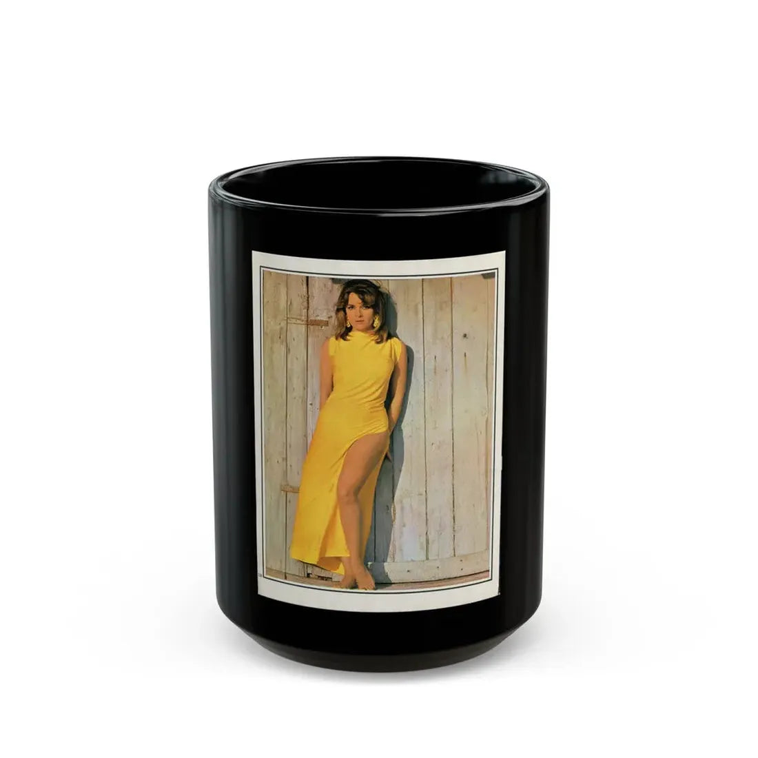 Lisa Gastoni #50 (Vintage Female Icon) Black Coffee Mug 15oz - Go Mug Yourself