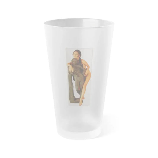 Lisa Gastoni #53 (Vintage Female Icon) Frosted Pint Glass 16oz 16oz Frosted - Go Mug Yourself