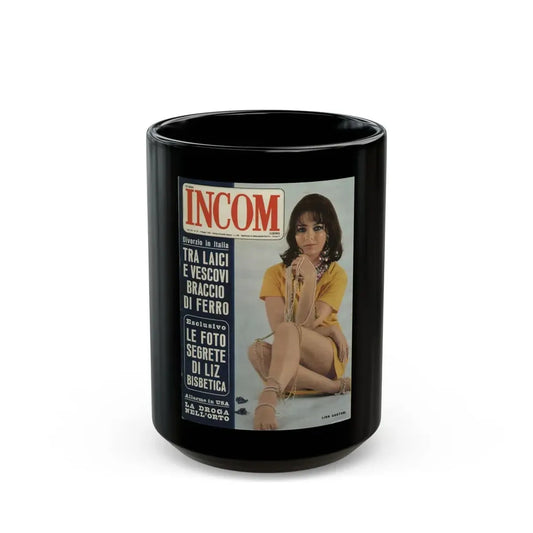 Lisa Gastoni #54 - Mag. Cover (Vintage Female Icon) Black Coffee Mug 15oz - Go Mug Yourself