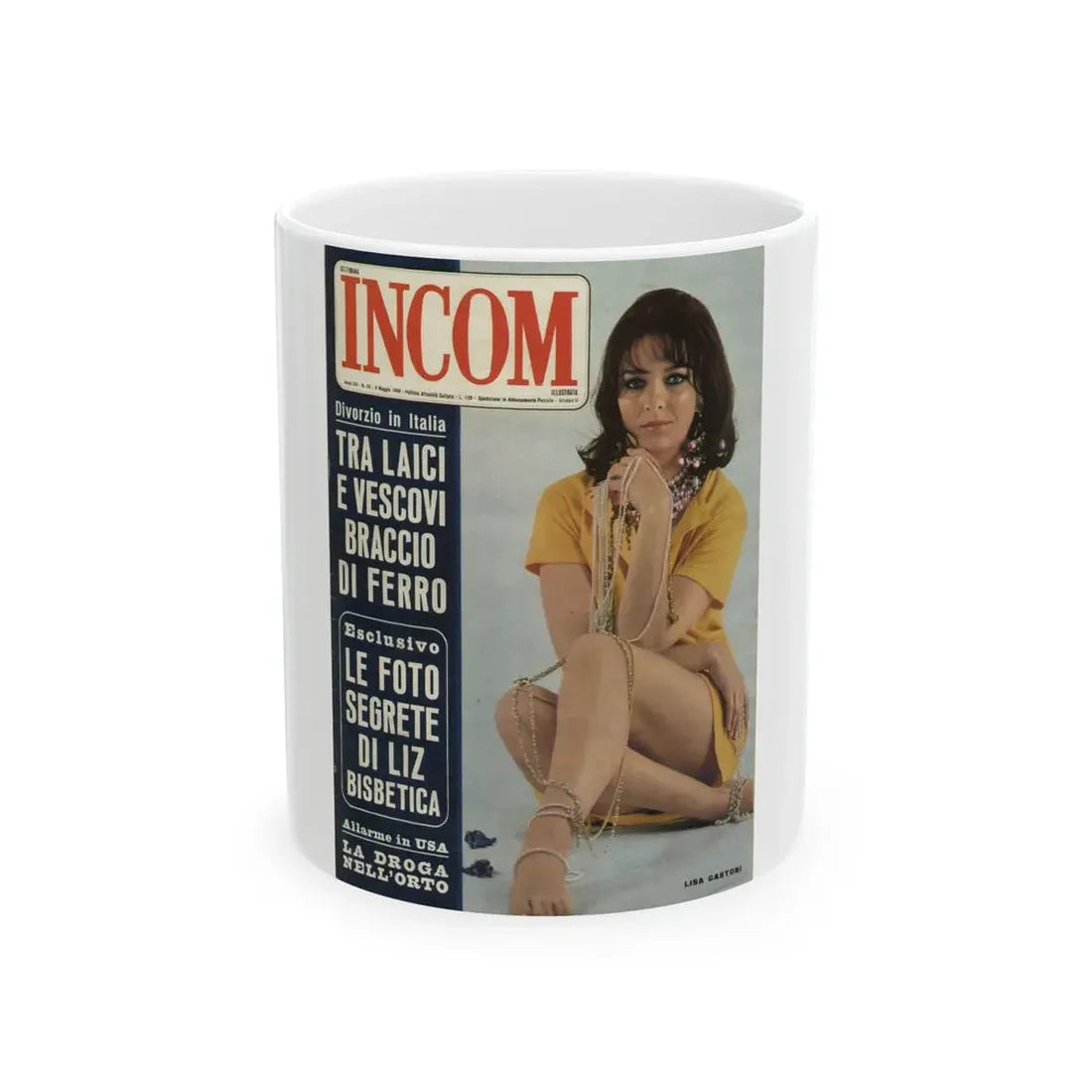 Lisa Gastoni #54 - Mag. Cover (Vintage Female Icon) White Coffee Mug 11oz - Go Mug Yourself
