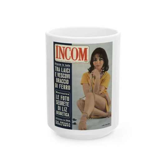 Lisa Gastoni #54 - Mag. Cover (Vintage Female Icon) White Coffee Mug 15oz - Go Mug Yourself