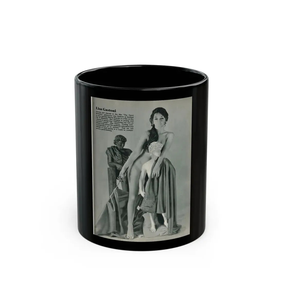 Lisa Gastoni #55 (Vintage Female Icon) Black Coffee Mug 11oz - Go Mug Yourself