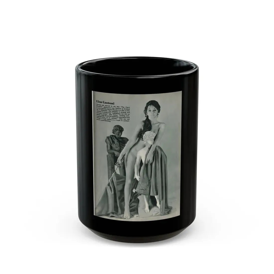 Lisa Gastoni #55 (Vintage Female Icon) Black Coffee Mug 15oz - Go Mug Yourself