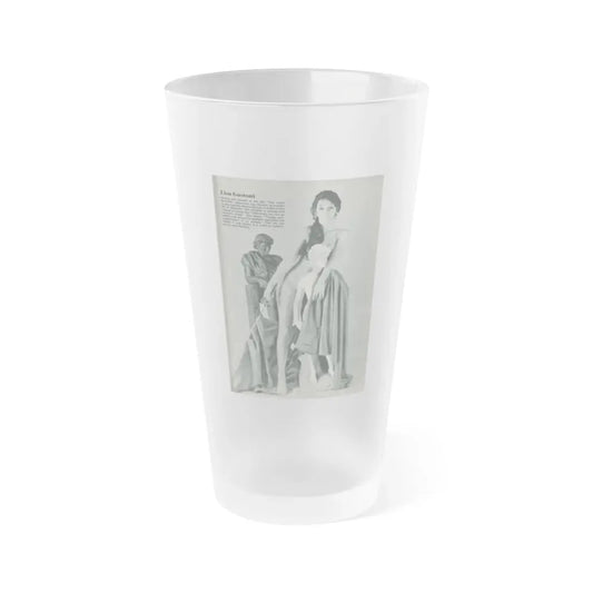 Lisa Gastoni #55 (Vintage Female Icon) Frosted Pint Glass 16oz 16oz Frosted - Go Mug Yourself