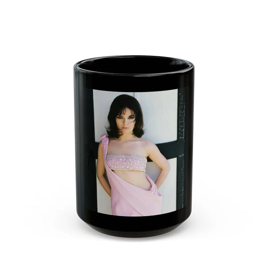 Lisa Gastoni #60 (Vintage Female Icon) Black Coffee Mug-15oz-Go Mug Yourself