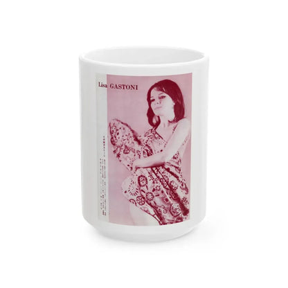 Lisa Gastoni #65 (Vintage Female Icon) White Coffee Mug 15oz - Go Mug Yourself