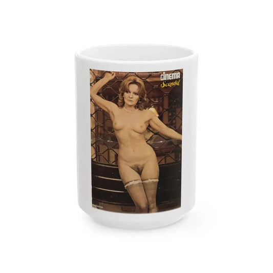 Lisa Gastoni #73 - Nude (Vintage Female Icon) White Coffee Mug 15oz - Go Mug Yourself