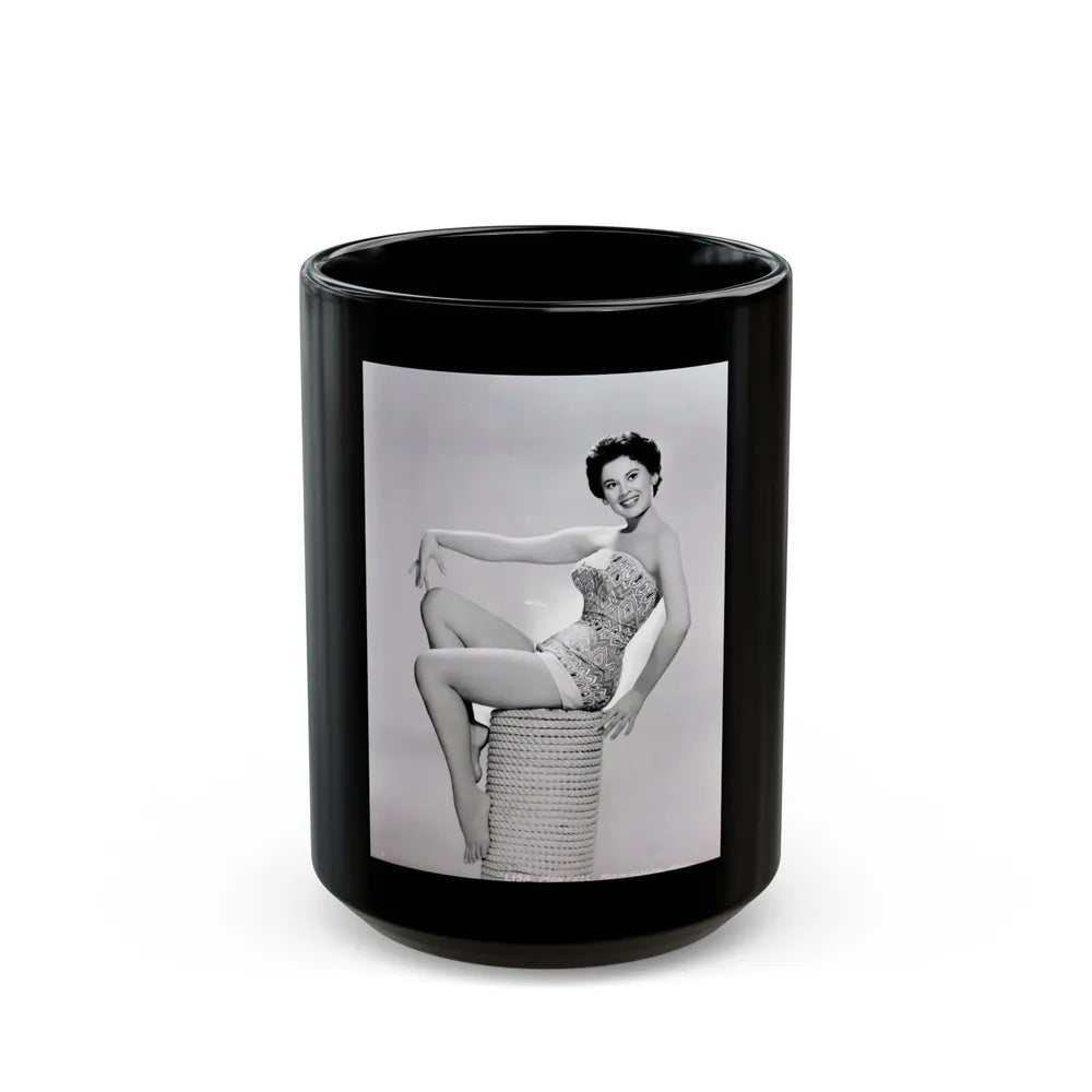 Lisa Montell #02 (Vintage Female Icon) Black Coffee Mug-15oz-Go Mug Yourself