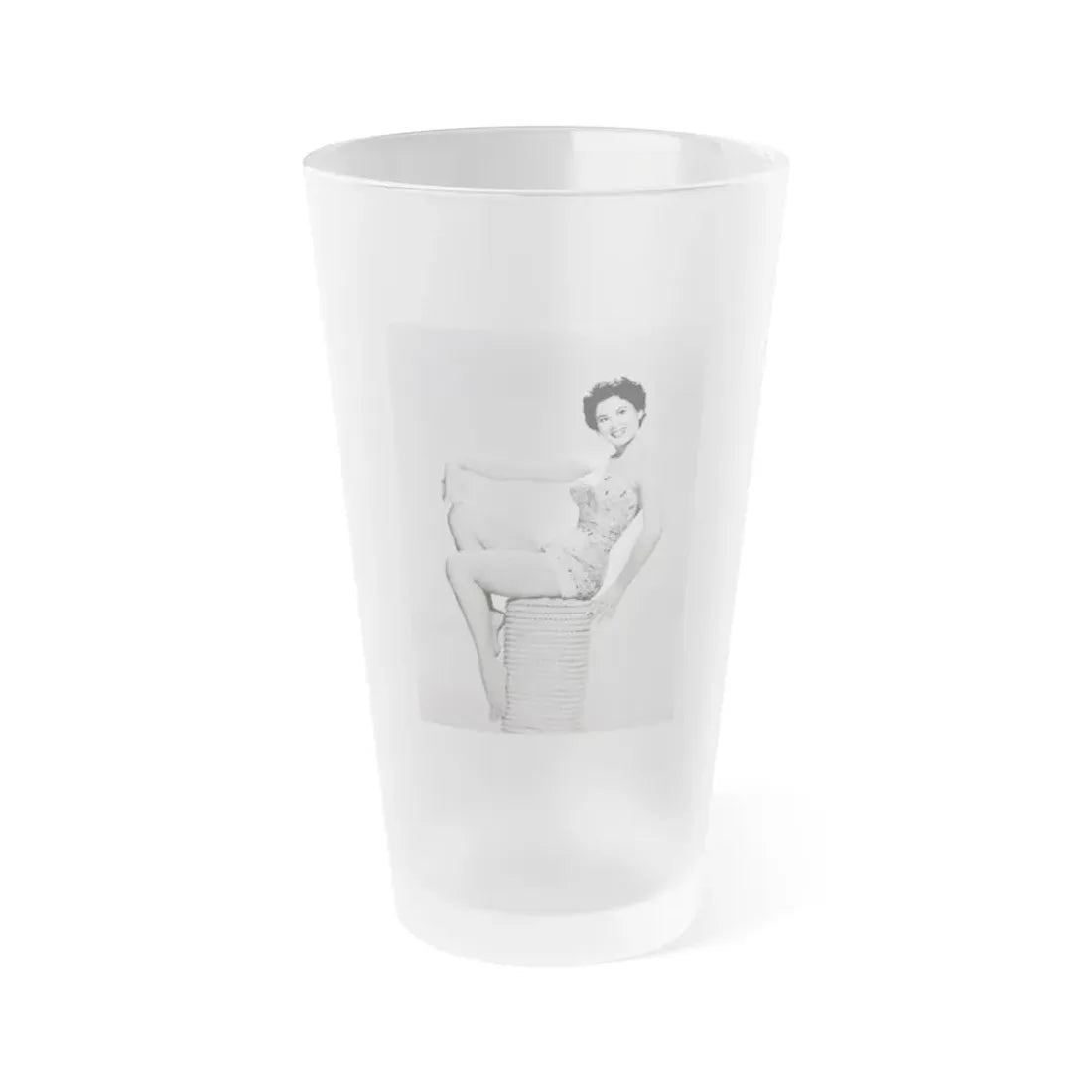 Lisa Montell #02 (Vintage Female Icon) Frosted Pint Glass 16oz 16oz Frosted - Go Mug Yourself