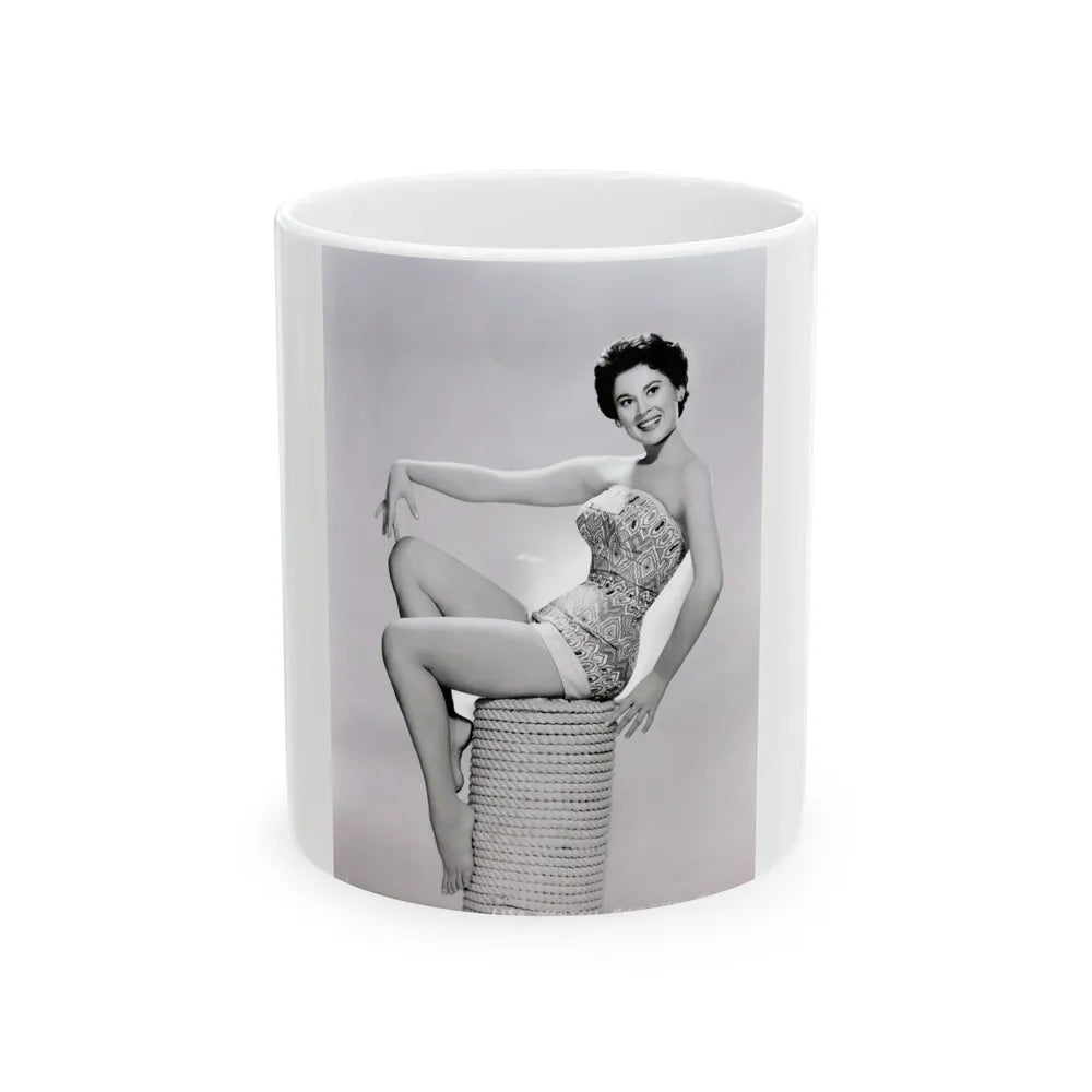 Lisa Montell #02 (Vintage Female Icon) White Coffee Mug-11oz-Go Mug Yourself