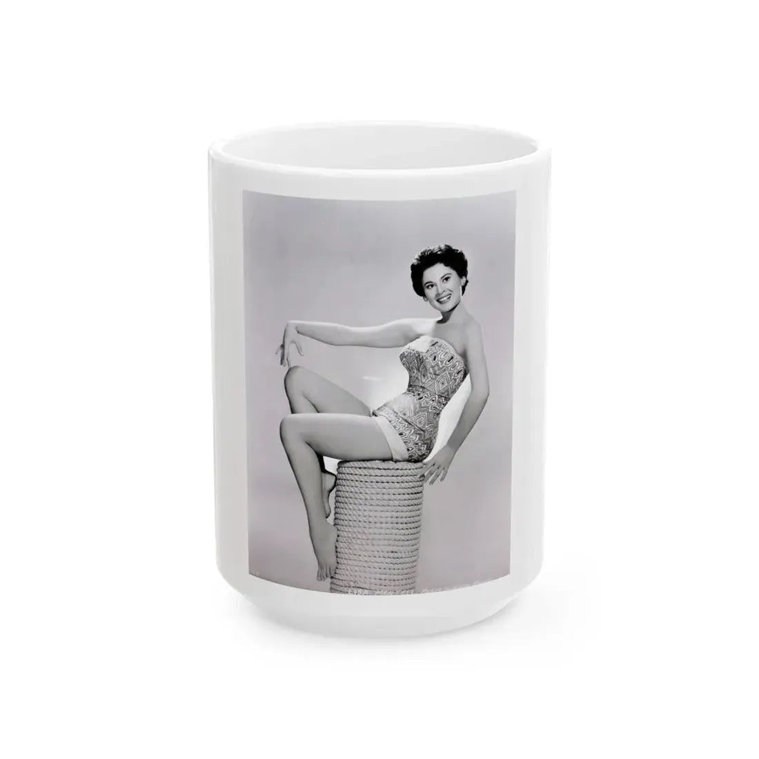 Lisa Montell #02 (Vintage Female Icon) White Coffee Mug 15oz - Go Mug Yourself