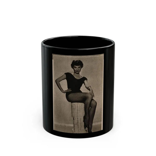 Lisa Montell #03 - 1 Cropped B&W Photo & Caption Earl Wilson's Showgirls Mag. '56 (Vintage Female Icon) Black Coffee Mug 11oz - Go Mug Yourself