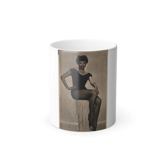 Lisa Montell #03 - 1 Cropped B&W Photo & Caption Earl Wilson's Showgirls Mag. '56 (Vintage Female Icons) Color Changing Mug 11oz-11oz-Go Mug Yourself