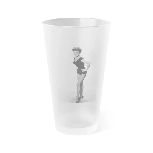 Lisa Montell #05 (Vintage Female Icon) Frosted Pint Glass 16oz 16oz Frosted - Go Mug Yourself
