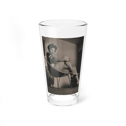 Lisa Montell #19 - International Pin-Ups Mag. '57 - 1 B&W Photo (Vintage Female Icon) Pint Glass 16oz 16oz - Go Mug Yourself